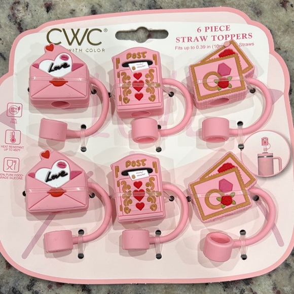 CWC Pink Straw Toppers Set - Picture 1 of 1